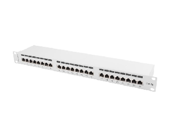 Lanberg patch panel 24 port 1U CAT.5E shielded, grey