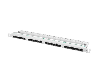 Lanberg patch panel 24 port 0.5U CAT.5E, grey