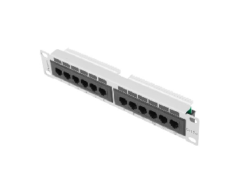 Lanberg patch panel 12port 1U 10" CAT.5E, grey