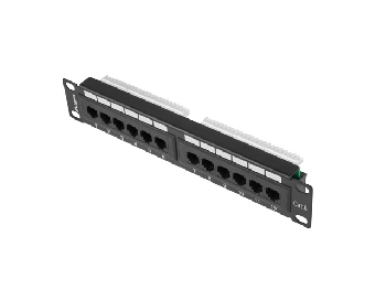 Lanberg patch panel 12port 1U 10" CAT.6, black