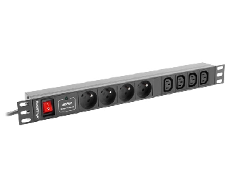 Lanberg power distribution unit (PDU) 19" 1U 10A 8 SOCKETS 2M, black