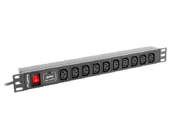 Lanberg power distribution unit (PDU) 19" 1U 10A 10 SOCKETS 2M, black