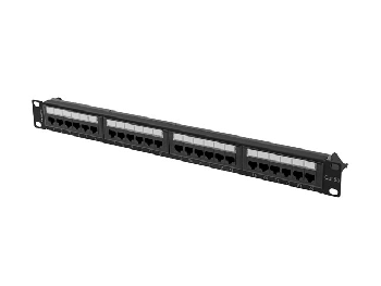 Lanberg patch panel 24 port 1U 19" CAT.6a utp black