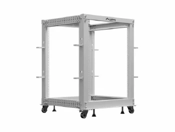 Lanberg open rack 19" 15U 600x600-1100 adjustable, grey