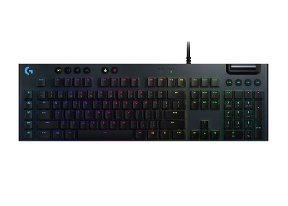 Logitech G815 Keyboard, GL Linear Low Profile, Lightsync RGB, 5 Marco G-Keys, 3 On-Board