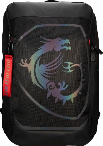 MSI Titan Gaming Backpack, Water resistant IPX-2, Padded mesh back panel, All