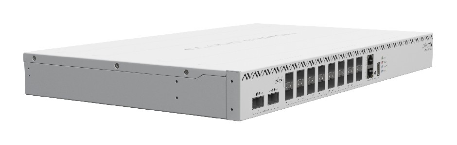 Комутатор Mikrotik CRS518-16XS-2XQ-RM 2x 100 Gigabit QSFP28 порта и 16x 25 Gigabit SFP28