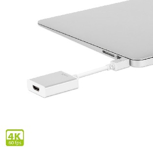 Moshi Mini DisplayPort to HDMI Adapter Pro (4K, 60Hz), Silver