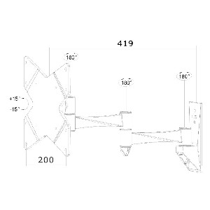 NewStar Flat Screen Wall Mount (3 pivots& tiltable)