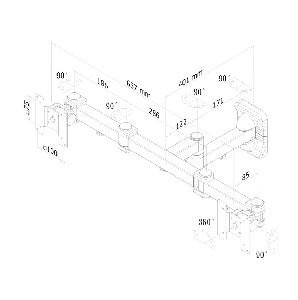 NewStar Flat Screen Dual Wall Mount (3 pivots& tiltable)