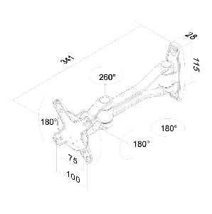 NewStar Flat Screen Wall Mount (2 pivots& tiltable)