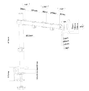 NewStar Flat Screen Desk Mount (clamp/grommet)