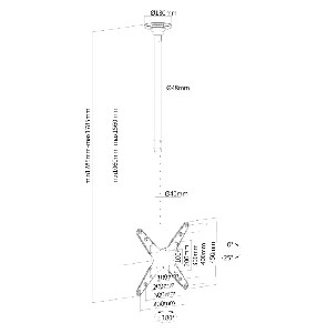 NewStar Flat Screen Ceiling Mount (Height: 106-156 cm)