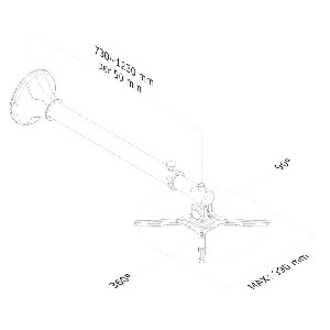 NewStar Projector Wall Mount (length: 79-129 cm = short throw), silver