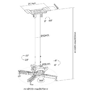 Neomounts by Newstar Projector Ceiling Mount (height adjustable: 60-90 cm)