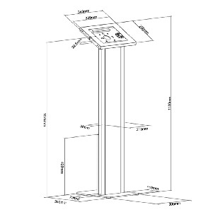 Neomounts by Newstar floor stand with cabinet, lockable tablet casing for Apple iPad