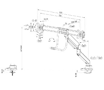 Neomounts by NewStar Screen Desk Mount 2 screens (topfix clamp& grommet), White