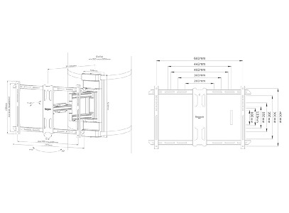 Neomounts Select Screen Pillar Mount (full motion, VESA 600x400)