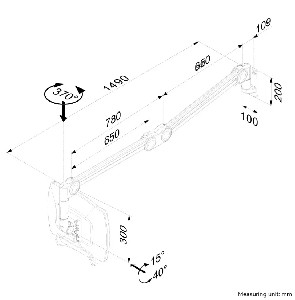 Neomounts by Newstar Medical Monitor Wall Mount (Full Motion gas spring) for 10" -27"