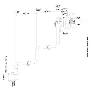 Neomounts by NewStar Flat Screen Desk Mount (clamp/grommet)