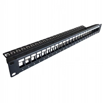 Пач панел за 19" шкаф (празен) 24 порта RJ45-1U