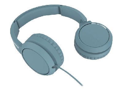 PHILIPS Headphones with mic blue 32mm speaker drivers