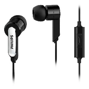 Philipsслушалки за поставяне в ушите, с микрофон, черен цвят
