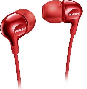 Philips слушалки с микрофон, цвят: червен