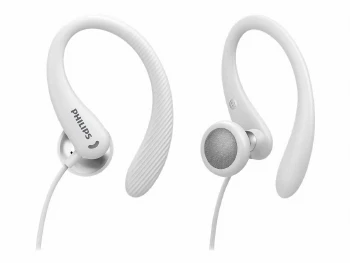 PHILIPS InEar Earhook Headphones white 15mm speaker driver