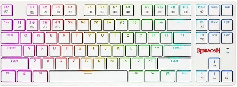 RGBбезжична геймърска клавиатура Redragon Anubis K539W-RGB_BR, механична - бяла