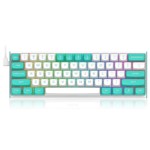 Геймърска клавиатура Redragon Fidd RGB K683WB-RGB - бяло/зелено