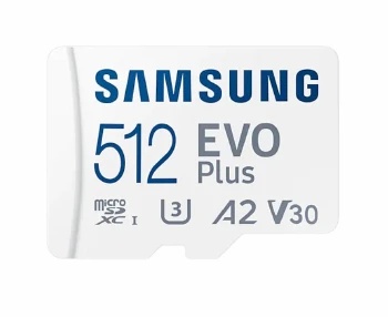 Samsung 512GB micro SD Card EVO Plus with Adapter, Class10, Transfer Speed up to