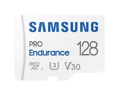 Samsung 128 GB micro SD PRO Endurance, Adapter, Class10, Waterproof, Magnet-proof