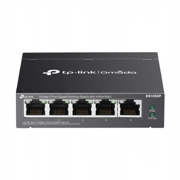 5-портов гигабитов неуправляем настолен комутатор TP-Link DS105GP с 4-порта PoE+