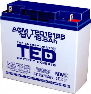 Оловна батерия TED ELECTRIC, 12V, 18.5Ah