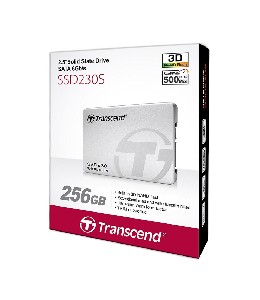 Transcend 256GB, 2.5" SSD 230S, SATA3, 3D TLC, Aluminum case