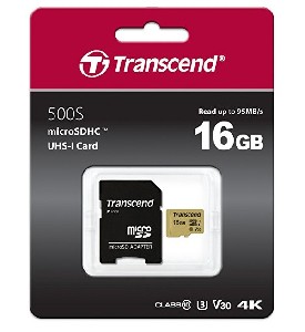 Transcend 16GB microSD UHS-I U3 (with adapter), MLC