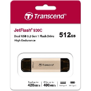 Transcend 512GB, USB3.2, Pen Drive, TLC, High Speed, Type-C