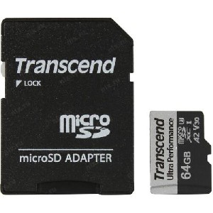 Transcend 64GB microSD with adapter UHS-I U3 A2 Ultra Performance