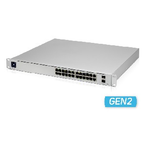 24-портов гигабитен комутатор Ubiquiti UniFi Switch USW-Pro-24-POE Pro 24 PoE Gen2 400W