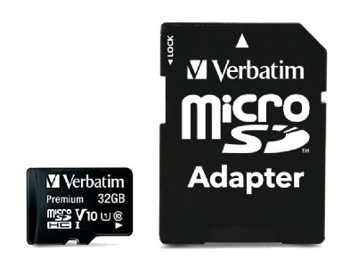 Verbatim micro SDHC 32GB Class 10 (Incl. Adaptor)