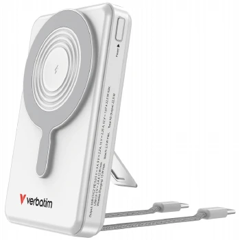 Verbatim Power Bank Magnetic Wireless 10.000 mAh C+C Display Silver