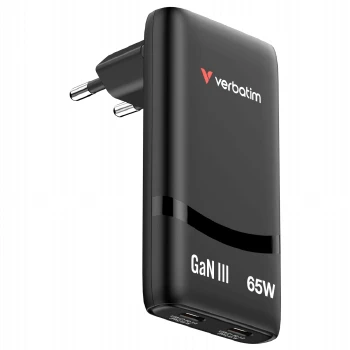 Verbatim Fold 'n'Go GaN Charger 65W EU plug Black
