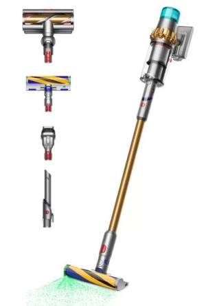 Прахосмукачка Dyson V15 Detect Absolute Gold, вертикална/ръчна, безжична, 0.77 л