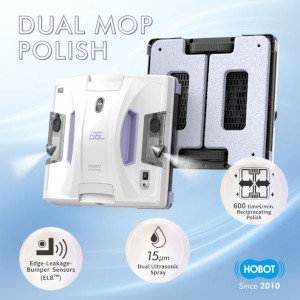 Hobot S7 Pro – робот за миене на прозорци с 2 вибриращи мопа и автоматично пръскане
